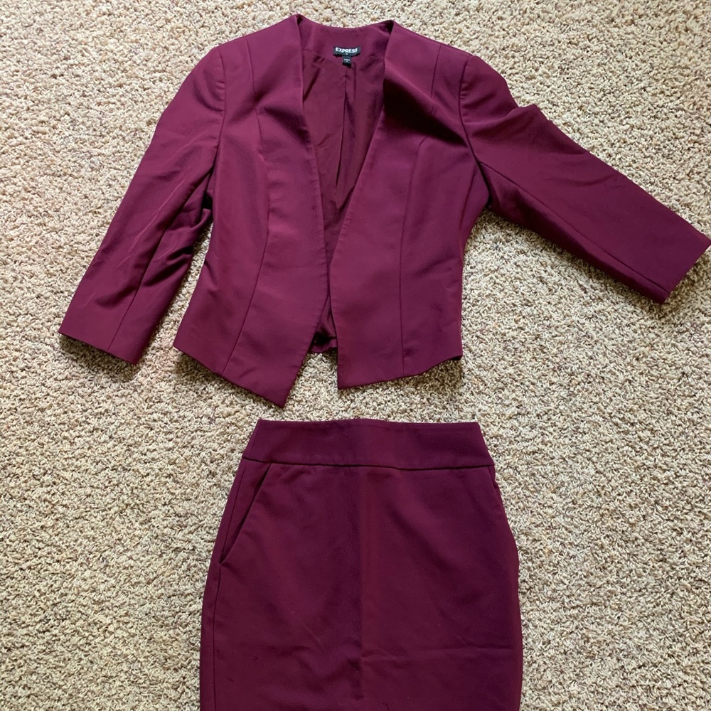 Blazer and pencil skirt set from express